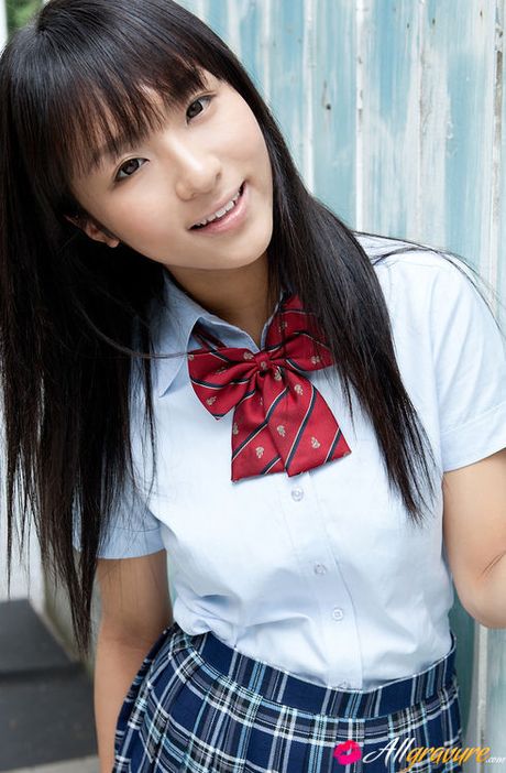 Miho Morita Asian in school uniform loves flowers and fresh air